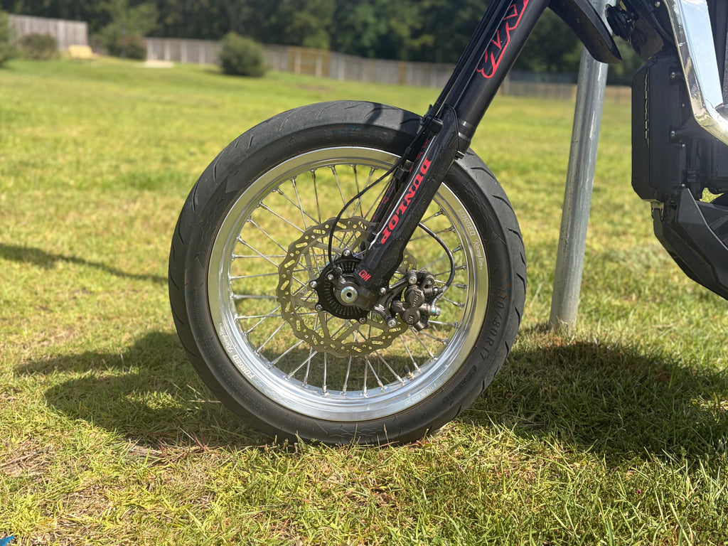 Surron Ultra Bee 17" Supermoto Wheelset - Black/Chrome Finish Forged Racing