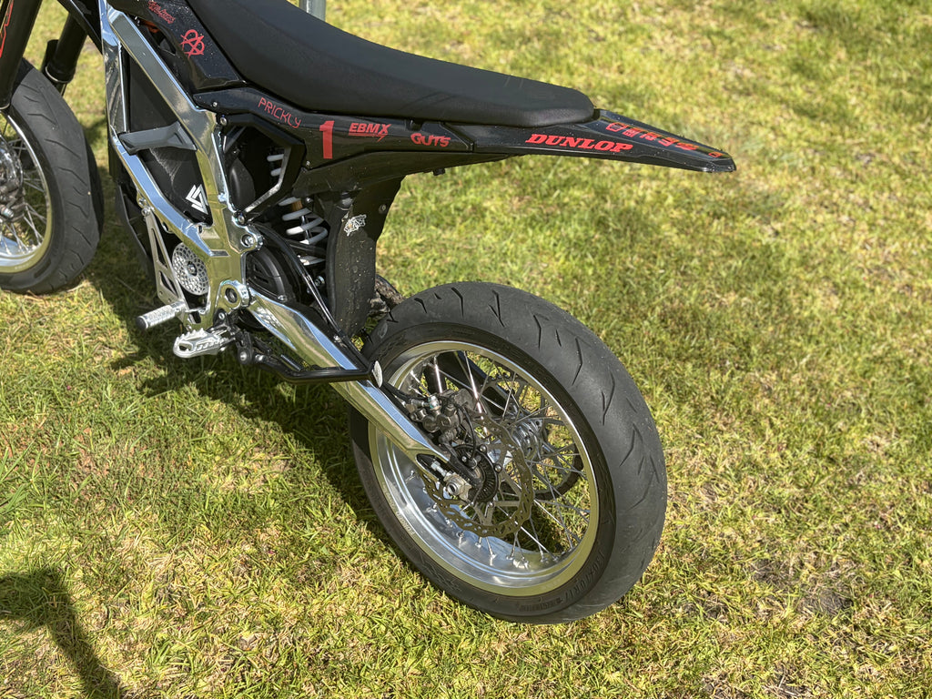 Surron Ultra Bee 17" Supermoto Wheelset - Black/Chrome Finish Forged Racing