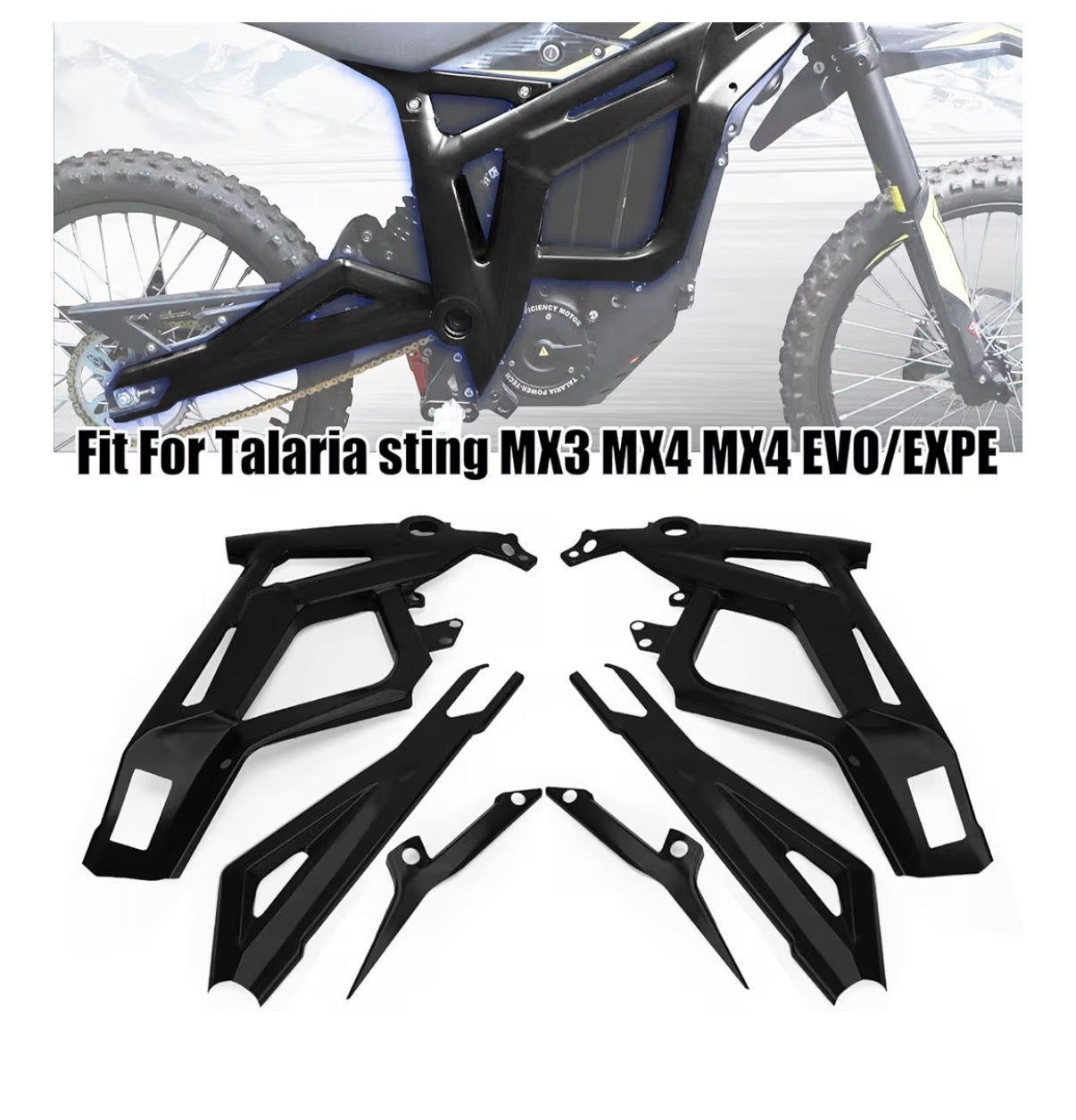 Talaria Mx3/4/5 Glossy Black Frame Guards AmpCustoms