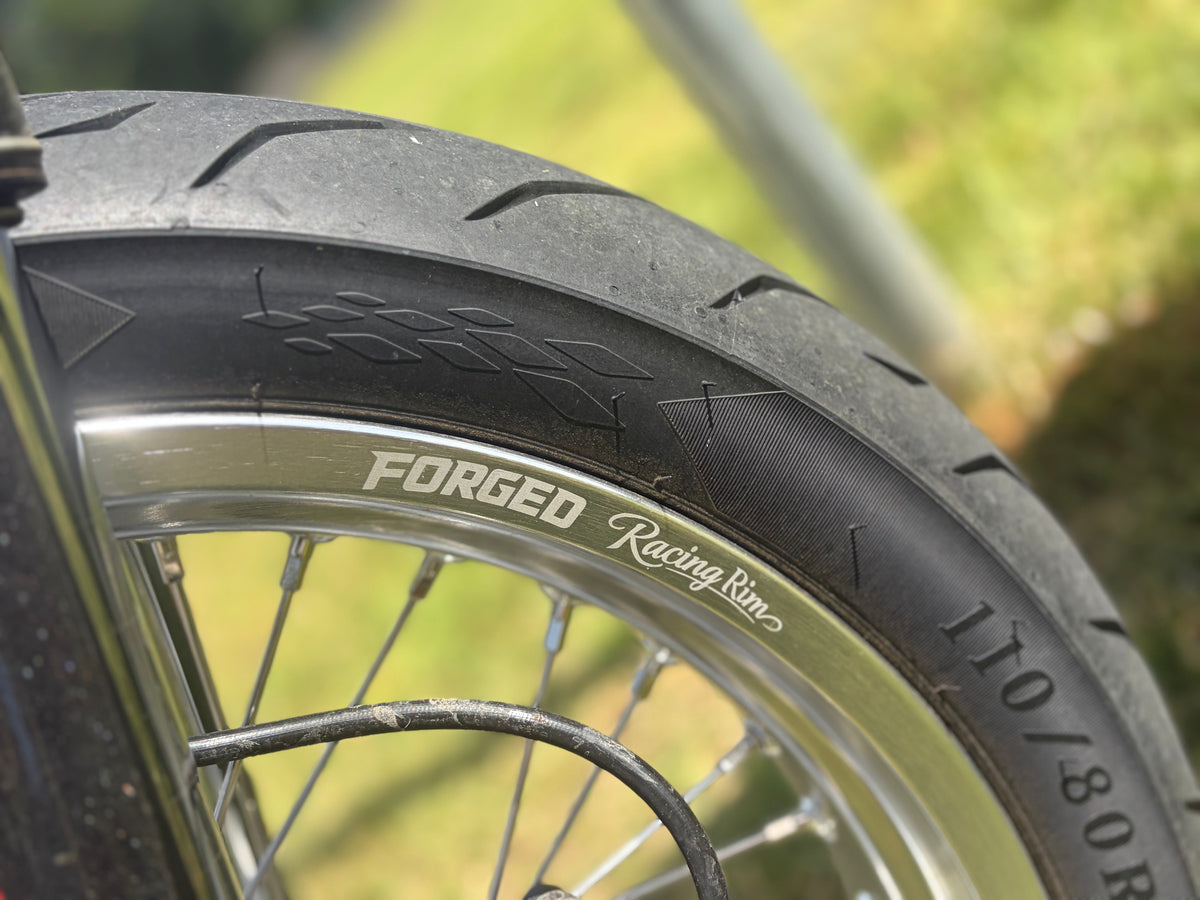 Surron Ultra Bee 17" Supermoto Wheelset - Black/Chrome Finish Forged Racing