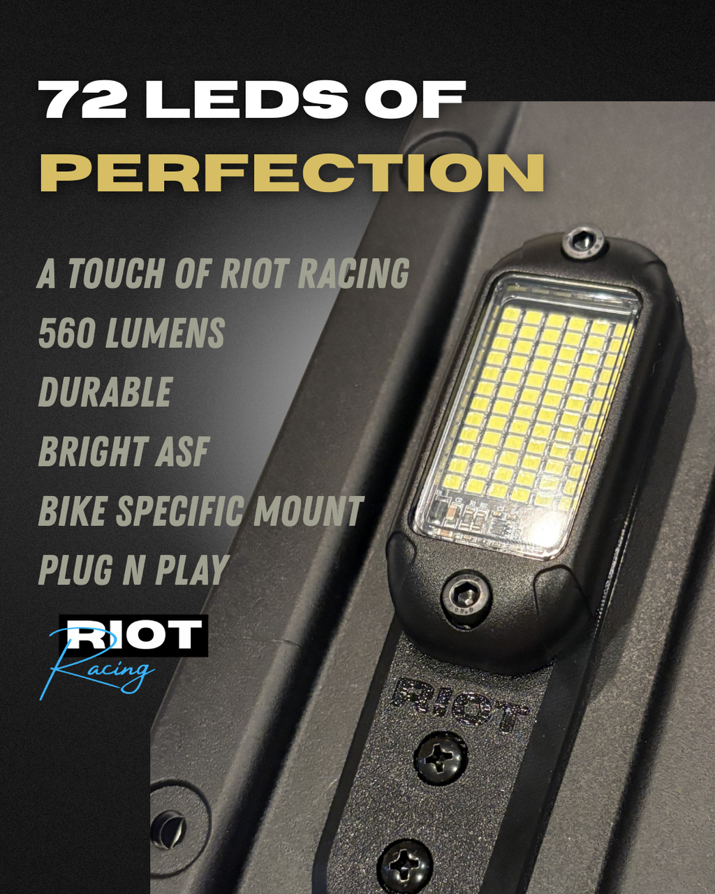 Riot BEAM Rock Light — 72 LED / 560 Lumens (Surron, Talaria, E-Ride) Riot Racing