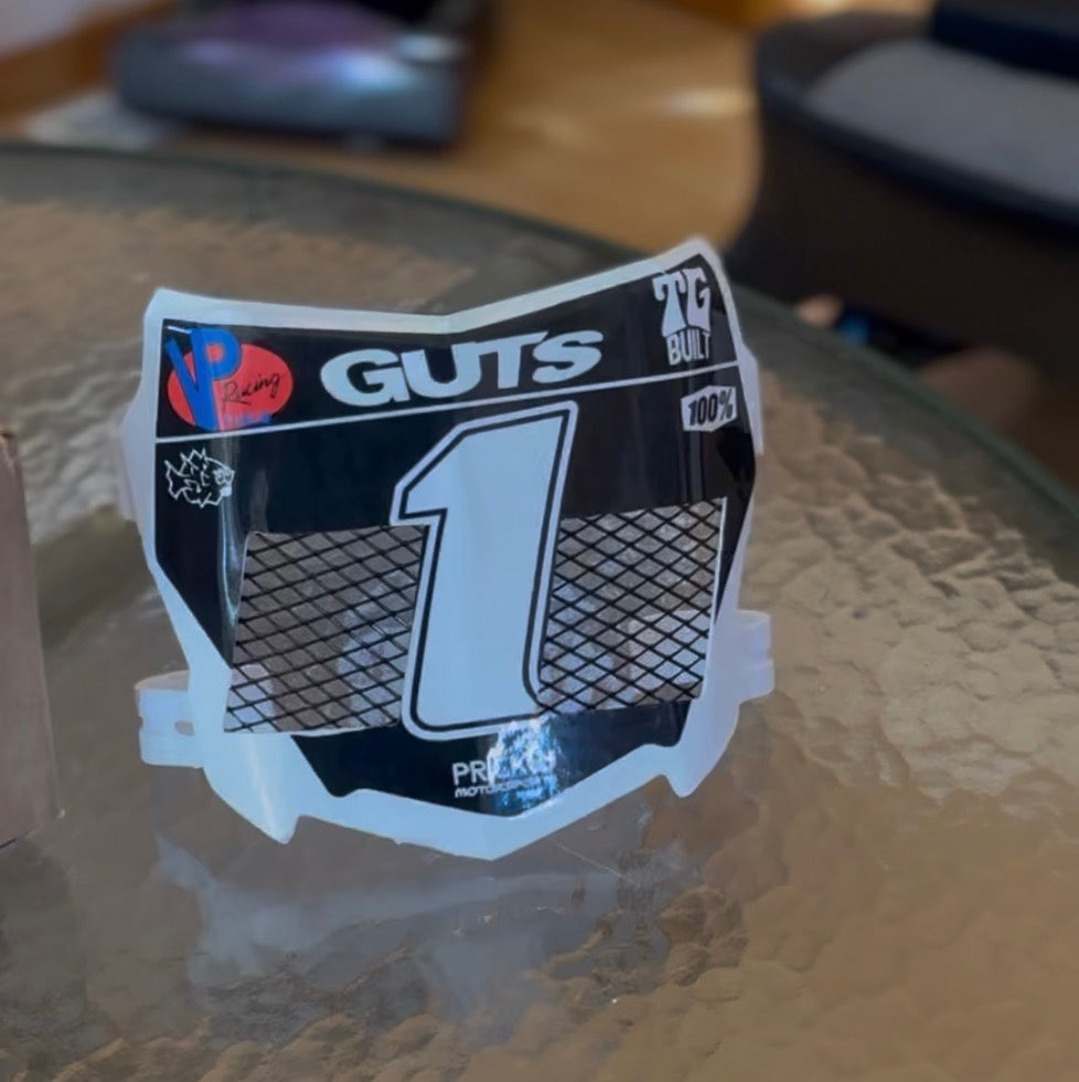 White Vented Plate w/ Black Decal